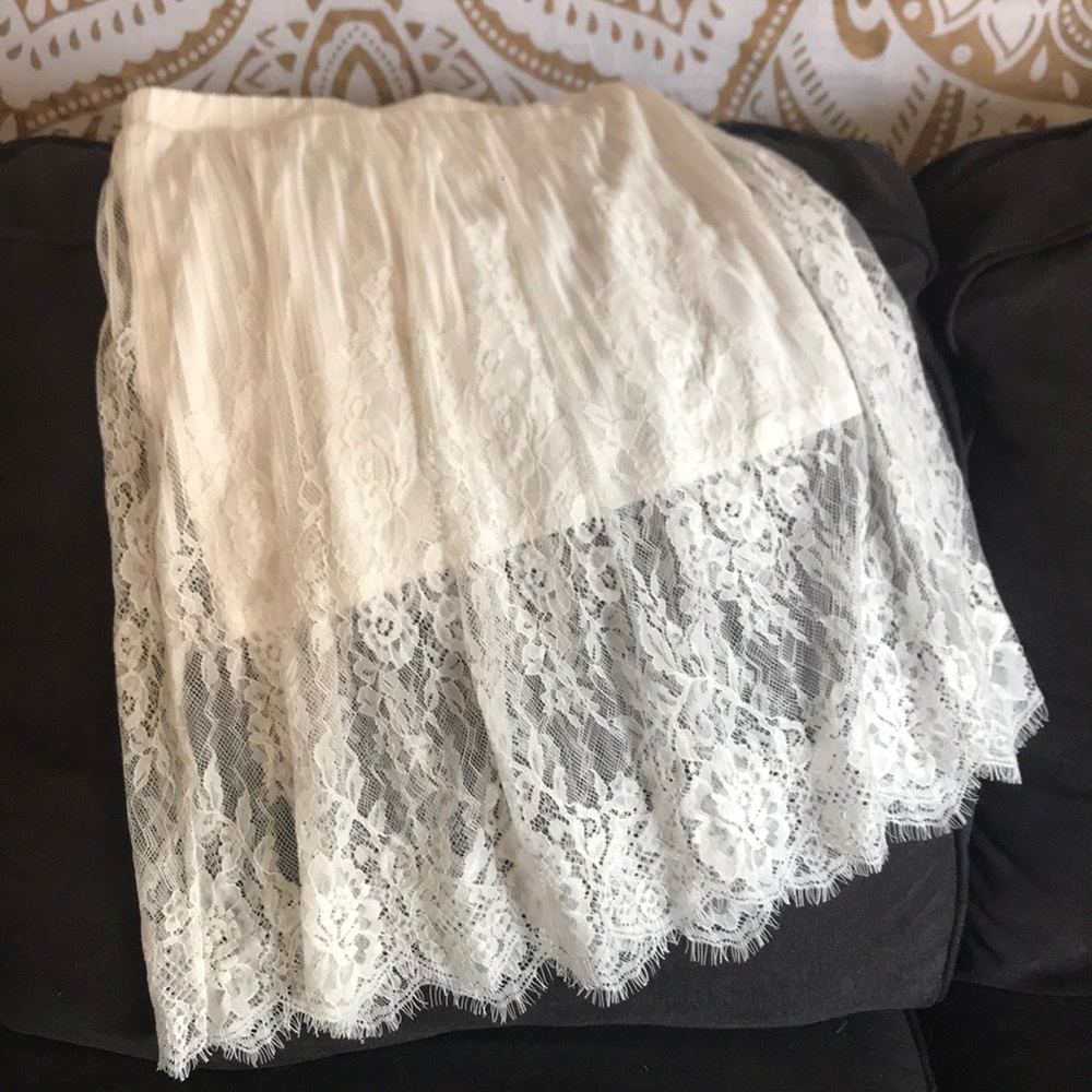 White Lace Midi Skirt
